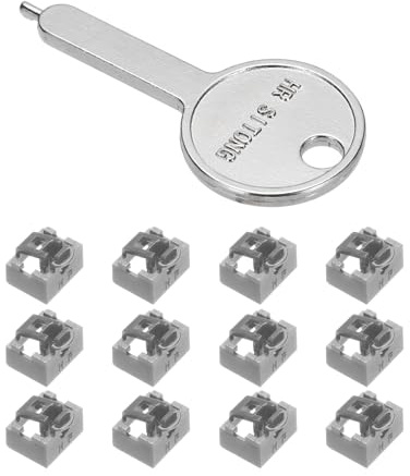 QUARKZMAN 12pz Blocco Porta Porte RJ45/Blocco PC Antipolvere Grigio | con Chiave Codificata