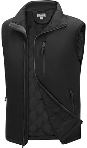 Outdoor Ventures Softshell väst för män fodrad med buffert, vattenavvisande
