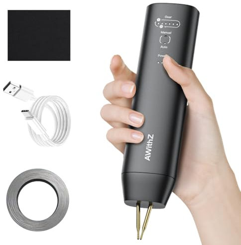 Saldatrice a punti a batteria,AWithZ saldatrice a punti 2 in 1odalità automatica e manuale,11 ingranaggi regolabili per pacchi batteria fai-da-te