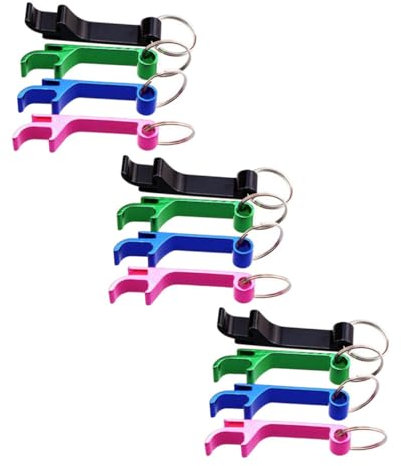 Alipis 14pcs Aluminum Alloy Bottle Opener Multi-Functional Keychain Key Chain Portable