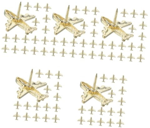 NUOBESTY 5 Sätze Reißzwecke Aus Metall Für Flugzeuge Karte Dekorative Stecknadel Saftige Pinnnadeln Reißnägel Für Flugzeuge Praktische Stecknadeln Stecknadel Aus Metall Golden 30 Stück * 5