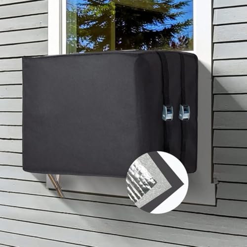 Zilimontt Klimaanlagen-Haube, Klimaanlagen-Außen-Fensterabdeckung, Aluminiumfolie, Staubschutz zum Warmhalten, Klimaanlagen-Abdeckung, Klimaanlagen-Außenabdeckung, Staubschutz (43 x 33 x 30 cm)