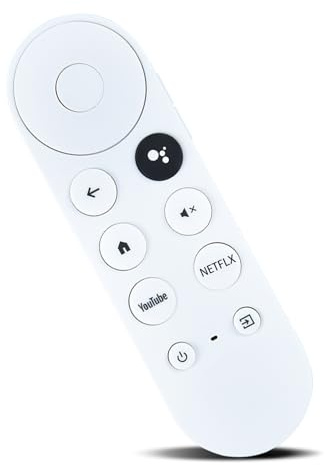 G9N9N Télécommande vocale de rechange pour lecteur multimédia Google Chromecast 4K Snow Streaming G9N9N pour Google TV GA01409-US, GA01919-US, GA01920-US, GA01923-US (télécommande uniquement)