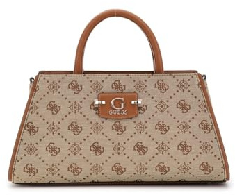 GUESS Damen Neda Girlfriend Satchel Handtasche, Latte-Logo