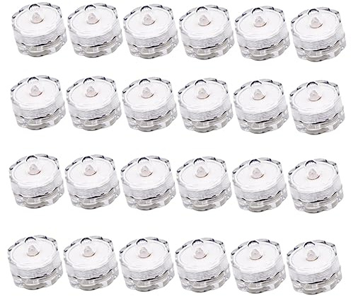 Milisten 24piezas Luz De Vela Flor De Ciruelo Led Vela Sumergible Decoración Para Piscina Estanque Fuente Luces