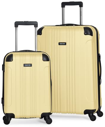Kenneth Cole REACTION Out of Bounds Lightweight Hardshell 4-Wheel Spinner Luggage, Pale Banana, 2-Piece Set (20 & 28)