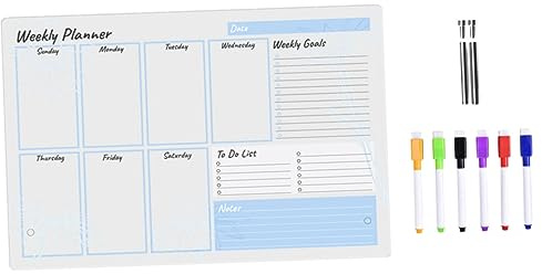 HOMSFOU Tablón De Notas Acrílico Tablero De Escritura Borrable Para Oficina Tablero De Planificación Semanal Decorativo Bolígrafo Incluido Para Escritorio