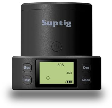 Suptig Adaptador de trípode de 360 grados compatible con GoPro, teléfono, cámara digital, toma fotos o videos, ventilador de mango y rotación de visualización del producto.