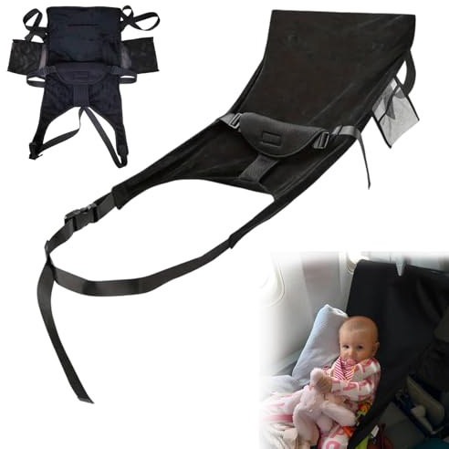 Feegela Flygplanssäng för spädbarn, bärbar sittförlängning och fotstöd, barnresesäng, hängmatta som handbagage, andas för sömn på flygplan och bil, babyflygplan måste ha