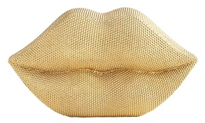 home&you - Figur Droplips, Wohnzimmer, Schlafzimmer, Büro, Skulptur, Dekoration, Modern, Goldene Deko, Home Decor, aus Polyresin, 14,5x10x25cm - Gold
