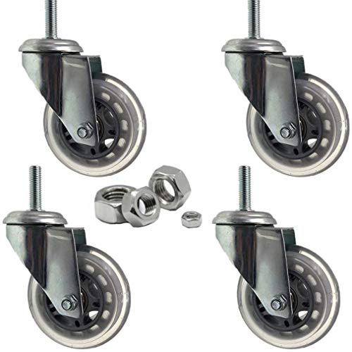 3-Zoll-Lenkrollen, Lenkrollen für Möbel und Werkbänke, Gewindestange M8/M10/M12, Ersatzrollen, Schwerlastrollen mit Bremse, 660 lbs