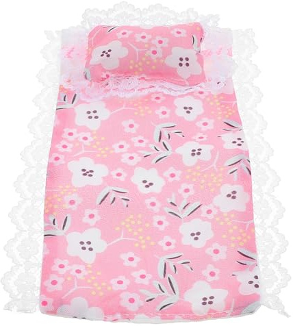 WEKAMOS Ensemble Literie Miniature pour Maison de Poupée – Drap de Lit, Oreiller Miniature et Couette – Accessoires Chambre Poupée Superposée – Décor Réaliste et Compatible Meubles Jouets