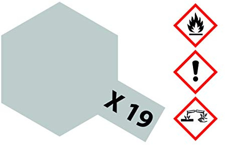 TAMIYA 81019 X-19 Rauch glänzend 23ml - Lackierfarbe für Plastikmodellbau, Modellbau und Bastelzubehör, Farbe für den Modellbau