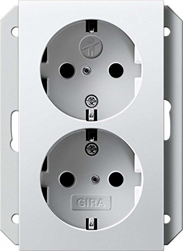 Gira 273127 Doppel Schuko Kinderschutz, für 1-Fach Dose System 55, reinweiß matt