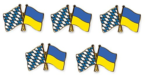 Yantec Freundschaftspin 5er Pack Bayern Ukraine Pin Anstecknadel Doppelflaggenpin