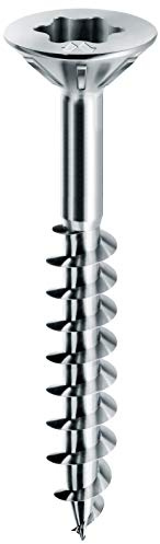 Mustad: Lot de 100 vis Panelvit® PF, tête évasée plane, 6 x 120 mm, galvanisées Chromiting®, lubrifiées Lubex®