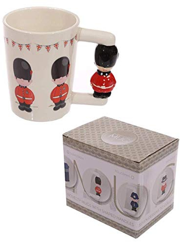 Puckator London Guardsman Figure Ceramic Shaped Handle Tea Coffee Mug - Funny Home Accessories Cute Gifts for Girlfriend Large Mugs for Men Women Hot Drinks Cups Presents - Secret Santa Gift Cup Set