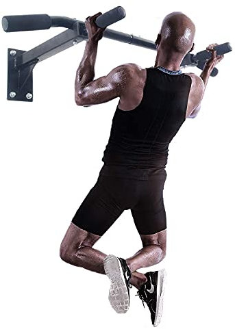 ISE Multifunktion Fitness Klimmzugstange zur Wandmontage, Turnstange bis 200kg mit rutschfesten Griffen,unzählige Pull Up Übungen,Wandhalterung & 8 Schwerlastdübel zur Montage SY-165