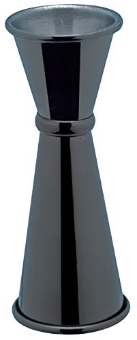Piazza 475542 Jigger, style japonais, acier inoxydable, 25 ml x 50 ml, noir