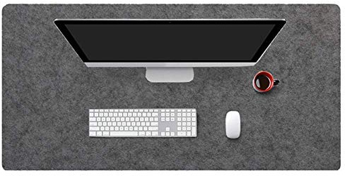 Schreibtischunterlage Filz Große Antistatisch Filz Mauspad Mausunterlage Schreibtisch Laptop Mouse Filzpad Kratzfest Gaming und Office Laptop-120x60cm-Dunkelgrau