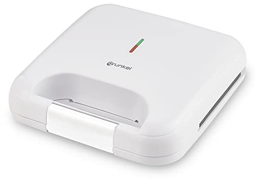 Grunkel - Sandwichera sin Corte Antiadherente con Capacidad para 2 sándwiches - 750W - Blanco (Básica)