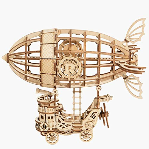 Robotime TG407 Airship Bausatz aus Holz hergestellt, Maße: 18 x 12.5 x 16.5 cm, Teile: 176 Stück