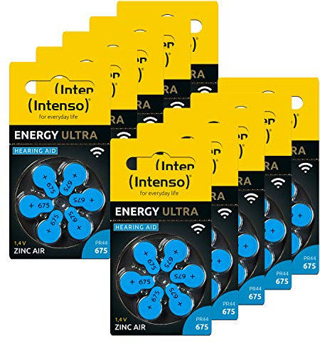 Intenso Hörgerätebatterien PR44, Blau (Typ 675), 60er Pack