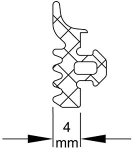Schüco Glasanlagedichtung für außen 4 mm, 224063