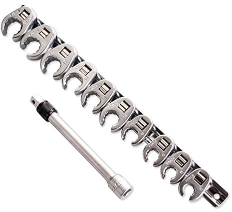 Force TETES DE CLES A TUYAUTER Crowfoot 12 PANS - DE 10 à 19