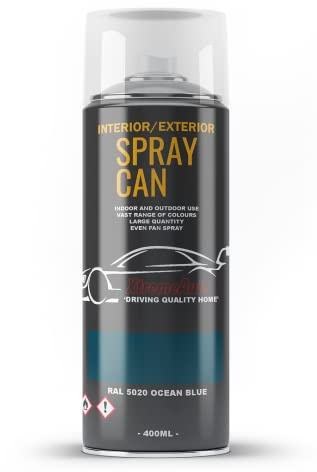 Xtremeauto Spray Paint Finish For Indoor And Outdoor Use Garden Cars Home Kitchen Bathroom Furniture Art Craft Bikes Radiators Metal Wood Plastic Glass UPVC Stone PVC RAL 5020 Ocean blue