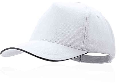 MIBANDERA Cappellino a 5 pannelli 100% cotone pettinato, con sandwich a colori e imbottitura in visiera. Fori di ventilazione ricamati e chiusura regolabile. Berretto uomo, berretti donna.