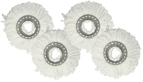 vhbw 4X Cabezal fregona Compatible con Leifheit Clean Twist Mop Ergo, Combi Mop fregona - Repuesto, Microfibra, Blanco
