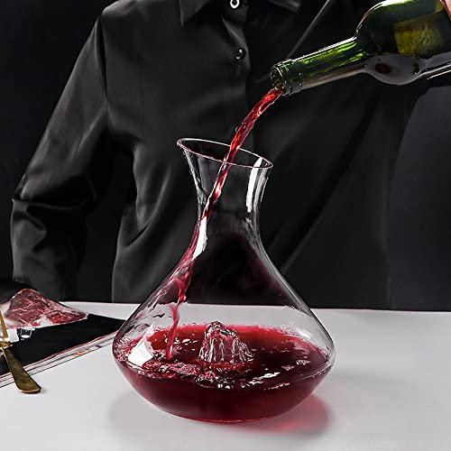HALAWAKA Creative Iceberg Style - Decanter per vino rosso in cristallo soffiato a mano al 100% in cristallo soffiato senza piombo e vino rosso caraffa regalo