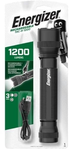Energizer Professional Lampe torche rechargeable USB pour usage professionnel, 1200 lumens, avec câble USB et 3 modes d'éclairage