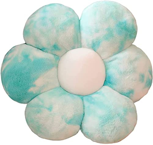 YILANLAN Blumenkissen Bodenmatte aus Plüsch Sitzkissen Dekokissen Sofakissen (50 cm, Blue White)