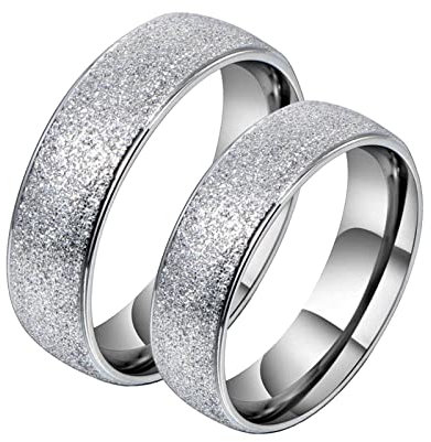 BCughia Freundschaftsringe Beste Freundinnen, Ring Schmuck Silber Edelstahl Ring Silberner Mattring 6mm Damengröße 62 (19.7), Herrengröße 54 (17.2)