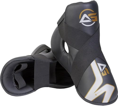 Semi Contact Kick Boxing Cut Boots, Foam Pad Kids Taekwondo Foot Guard, Karate Sparring Feet Protector Footgear (XL)