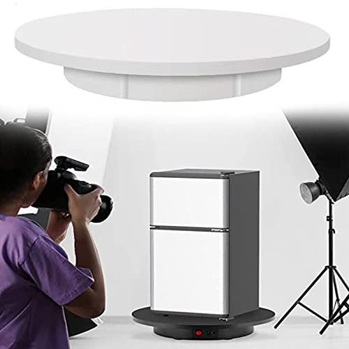 Oiyekntd Rotierende Anzeigeständer 42 cm Elektrisch rotierender Plattenteller mit Fernbedienungsfotografie Turntable 100 kg Last Motorisierte Turntable 360º rotieren für Produktanzeigen,White