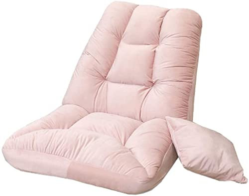 Krankenpflegestuhl Erkerfenster Rückenlehne Bodensofa Schlafzimmer Einzelsessel Lazy Klappsofa Waschbar Verstellbar 13 Winkel Komplett montiert für Bett Freizeit Balkon Lesespiel Rosa Belastbarkeit