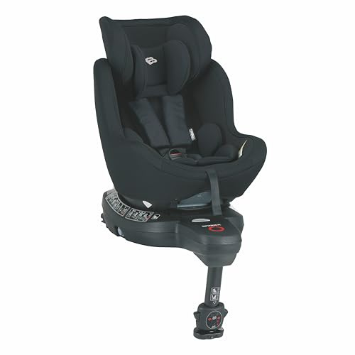 BEBECAR SPINNER i-size silla de coche para bebé desde el nacimiento hasta 18kg, giratoria 360º, con Isofix y reclinable. Color Negro