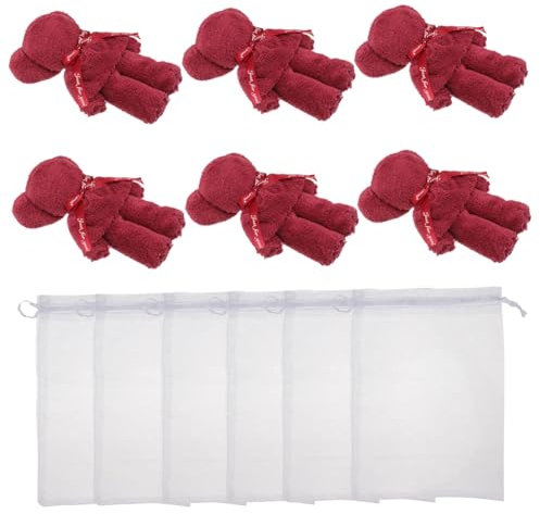 TOPBATHY 1 Satz Handtuch Hochzeitsfeier Gesichtstuch Speiseteller Katze Handtücher entzückender Waschlappen Cartoon-Waschlappen Karikatur Geschenk Netztasche Baby Stoff rot