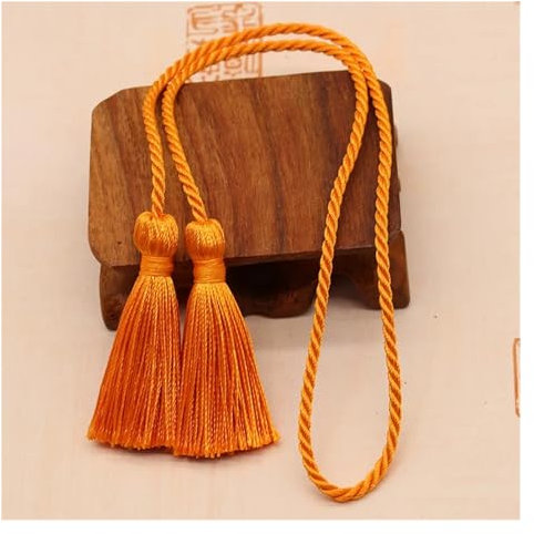 AOEGBY Gardinenband 5 Stück Vorhang-Raffhalter mit Quasten, Raumzubehör, Raffhalter, Seil, Vorhang-Raffhalter, handgefertigte Vorhanghalter aus Polyester Curtain Rope Buckle (Color : Orange)