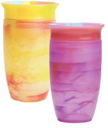 Munchkin 2 Pack Tazze Miracolo 360 Bambino & Bebè | 296ml | Rosa/Giallo