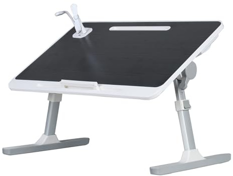 Shienfir Laptop Schreibtisch Faltbares Bett, Verstellbarer Laptop Betttisch mit Höhen und Winkeln, Faltbarer Tisch mit Aufbewahrungsschublade Essen, Arbeiten (Schwarz)