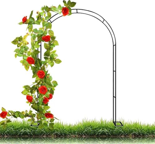 MISKYN Arco for Plantas De Metal for Rosal Trepador, Marco De Soporte De Jardín con Base, Arco Jardin Exterior, Negro 140X230cm 180X230cm 300X230cm,Verde,W3M*H2.2M