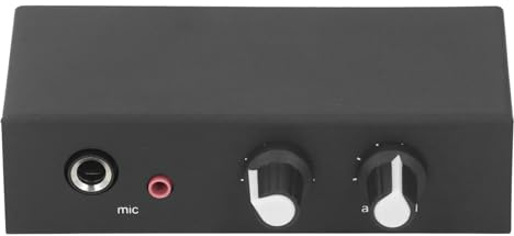 Preamplificatore per Giradischi Fono, Mini Preamplificatore Audio Stereo, Amplificatore per Cuffie per Microfono da Tavolo, Mixer Audio e Microfono, con Ingresso/uscita da 3,5 Mm