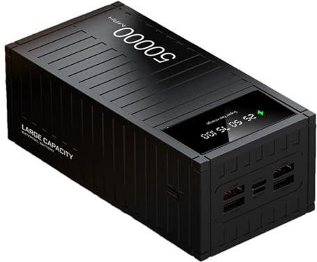 Banco di ricarica portatile: capacità 50000 mAh, caricabatterie a ricarica rapida da 66 W | Caricabatterie per telefono portatile, Power Bank multifunzionale con display a LED per escursioni in campeg