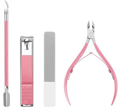 Kit Manicure per Donne Viaggio Set di cura delle unghie con cuticoli Trimmer Clippers cuticoli Pusher File di Vetro kit unghie Portatile Donne Strumenti Manicure Set Cuticola con Caso
