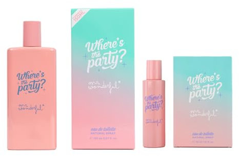 MR WONDERFUL - Where's the Party? Pack 2 Productos, Promoción 150 ml + 30 ml, Perfume Mujer, Colonia Mr Wonderful, Perfumada y en Formato Spray, Eau de Toilette Femenina, Fragancia Oriental Vainilla