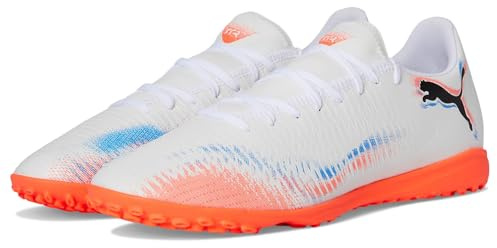 Puma Men's Future Play Turf Trainer Soccer Cleats, White-Black-Glowing Red AH25, 10